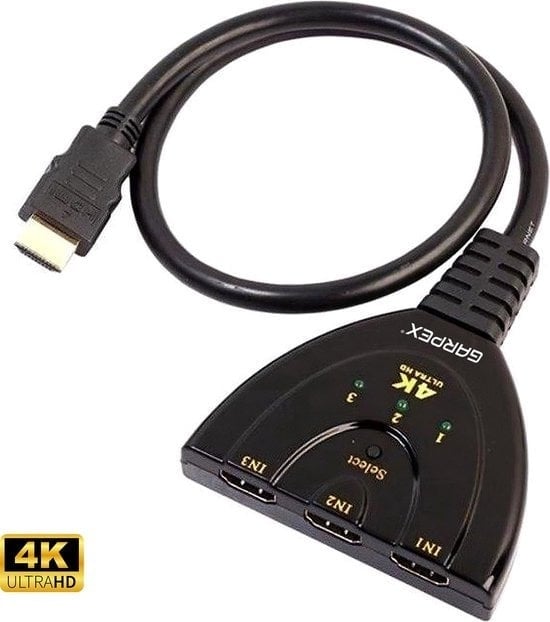 8719992803002 - Garpex® HDMI Umschalter - HDMI Splitter - HDMI Splitter 3 in 1 out - HDMI Kabel - 4K Ultra HD