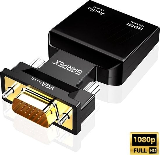 8719992803699 - Garpex® VGA-zu-HDMI-Adapter - 1080p Full HD - Analog zu Digital - Universal-Konverter