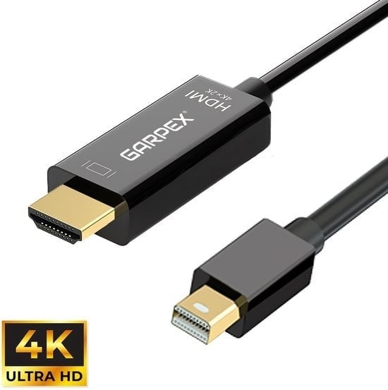 8719992803804 - GarpexÂ® Mini DisplayPort zu HDMI Kabel - Mini DP zu HDMI Kabel - HDMI Kabel - 4K 30Hz Ultra HD - Schwarz - 18 Meter