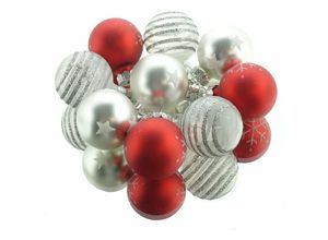 8720093627602 - kaemingk - Christbaum-Micro-Kugeln Rot & Silberfarben ø 3 cm aus Glas - 9er Set