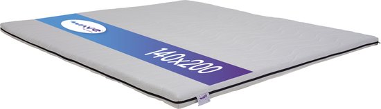 8720106087669 - Wellenauflage 140 x 200 | Obere Matratze | Aircomfort-Schicht | Umkehrbarer Härtegrad weich & hart | Antiallergen | Atmungsaktive Auflage | Abnehmbares und waschbares Inlett | Abnehmbares und waschbares Inlett