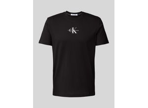 8720108057400 - - T-Shirt in Schwarz mit regulärer Passform und Monogramm-Logo