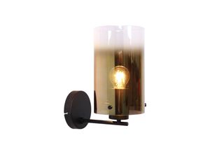 8720143023842 - Wandlampe Ventotto schwarz gold Breite 15 cm Metall Glas