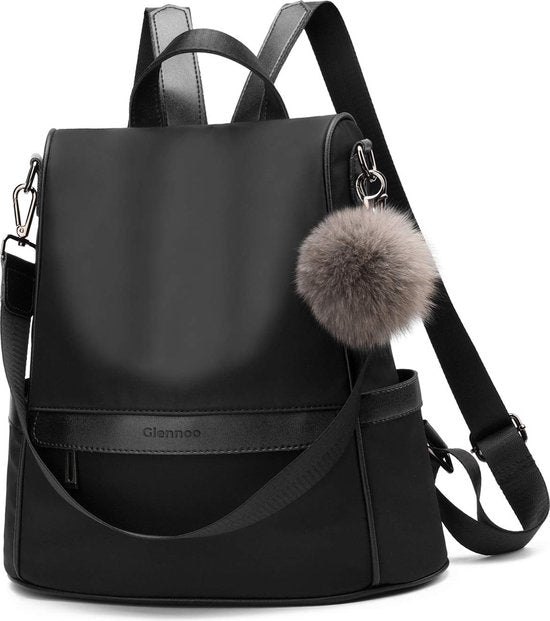 8720165166251 - Anti-Diebstahl-Rucksack - Damen - Wasserdicht - Rücken Schulter Handtasche in einem - Schwarz