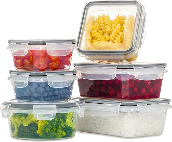 8720165166510 - Freshness Trays - Meal Prep Trays - Gefrierschalen - Lebensmittelbehälter - 6 Stück - Kunststoff - BPA frei