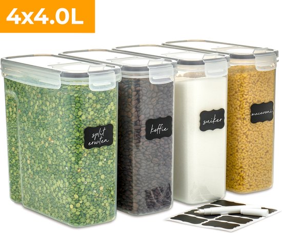 8720165166565 - Vorratsgläser - Vorratskanister - Luftdicht - 4 Stück - 40L - BPA-frei - Kunststoff