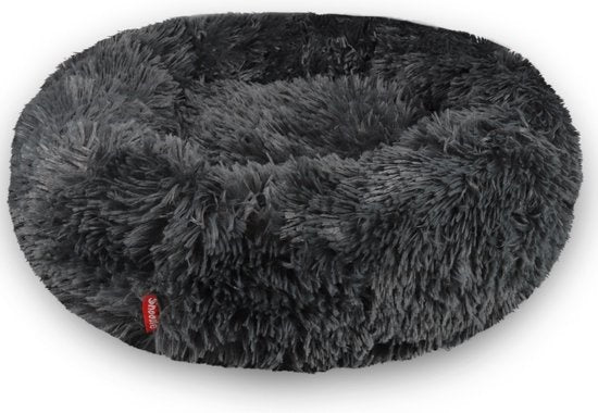 8720165873197 - Snoozle Donut Hundekorb - weiches und luxuriöses Hundekissen - waschbar - flauschig - Hundekörbe - 70cm - Grau