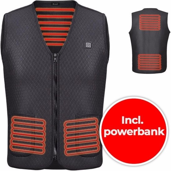 8720167427626 - Beheizter Bodywarmer - Elektrisch beheizt - USB wiederaufladbar - 3 Stufen - Größe M - Damen   Herren