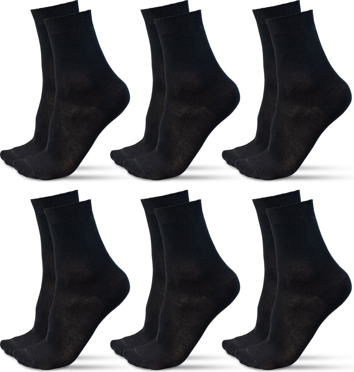 8720167427855 - Bamboo Socken - 6 Paar - Größe 38-43 - Damen   Herren - Schwarz