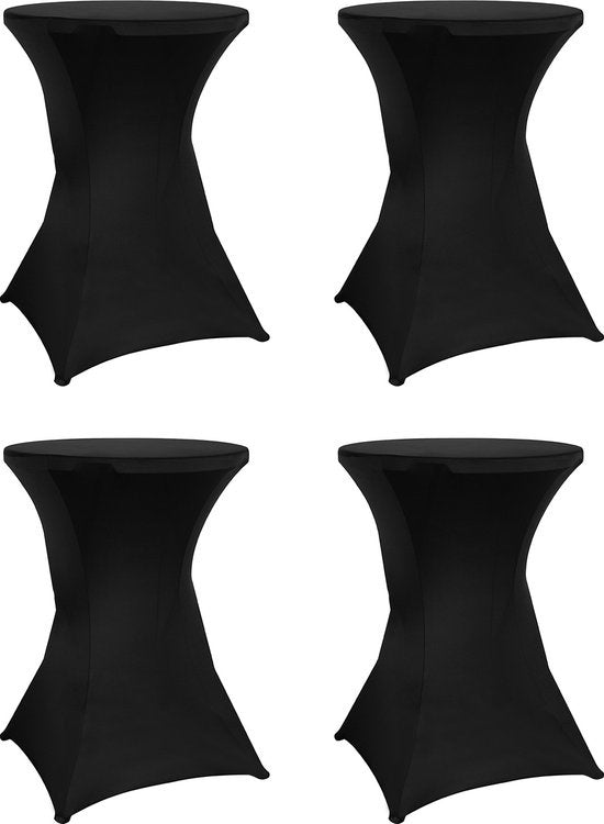 8720167428906 - Statafelrok set - 4 stuks - â€šÃ Ã–80-85 x 110cm - Statafelhoes - Wasbaar en Elastisch - Zwart