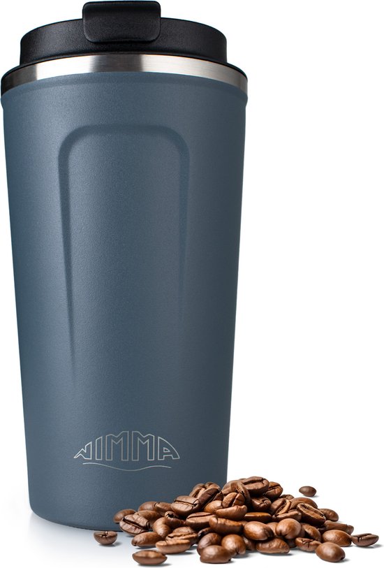 8720167429538 - NimmaÂ® Thermosbecher - 500 ml - Kaffeetasse für unterwegs - Edelstahl - Blau