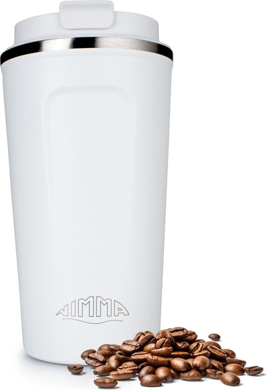 8720167429545 - Nimma® Thermosbecher - 500 ml - Kaffeetasse für unterwegs - Edelstahl - Weiß 8720167429545 - Nimma® Thermosbecher - 500 ml - Kaffeetasse für unterwegs - Edelstahl - Weiß