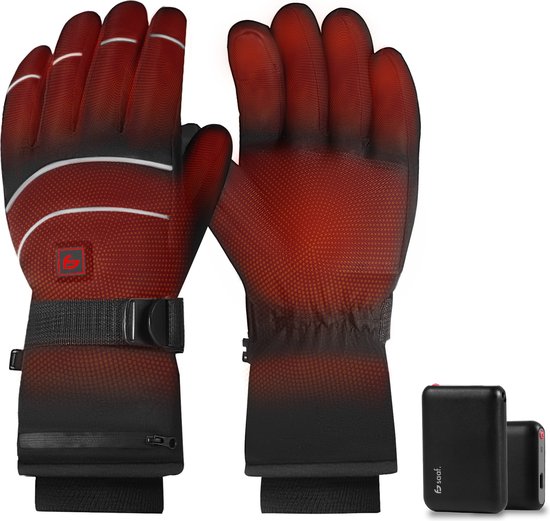 8720167430213 - Saaf Beheizte Handschuhe - USB Wiederaufladbar - Elektrische   Ski   Motor Handschuhe - Beheizt 3 Stufen - Größe M - 5600 mAh - Damen   Herren