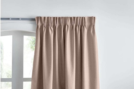 8720168397744 - Premium - Vorhänge - 1000% Verdunkelung - 14m x 27m - Haken - Taupe