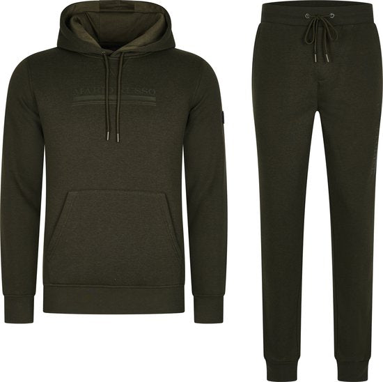 8720168688224 - Trainingsanzug Anselm- Hausanzug - Jogginganzug - Hoodie - Armee Grün - M