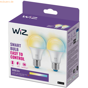 8720169076921 - WiZ White Lampe E27 Tunable 60W matt Zweierpack