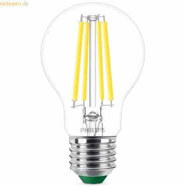 8720169187733 - Ultra Efficient led Filament Lampe ersetzt 60W E27 Birne - A60 4W 840lm 4000K Einerpack - transparent - Philips