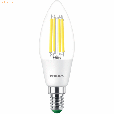 8720169188150 - Ultra Efficient led Filament Lampe ersetzt 40W E14 Kerze - B35 23W 485lm 4000K Einerpack - transparent - Philips