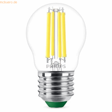 8720169188259 - Ultra Efficient led Filament Lampe ersetzt 40W E27 Tropfen - P45 23W 485lm 4000K Einerpack - transparent - Philips