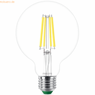 8720169202726 - Ultra Efficient LED Filament Lampe ersetzt 60W E27 Globe - G95 4W 840lm 4000K Einerpack