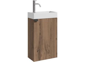 8720171732181 - Wc Badmöbel Apollo 40x22 cm Eiche braun - Schrank Waschbecken Badezimmer Toilette