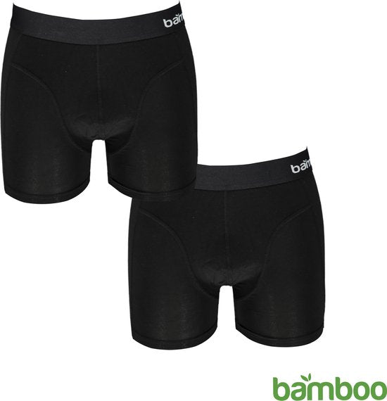 8720172123216 - Bamboo Boxershorts für Männer Schwarz 2er-Pack - Größe M