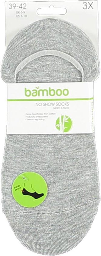 8720172197279 - No-Show Socken Basic Bambus Grau 3er-Pack