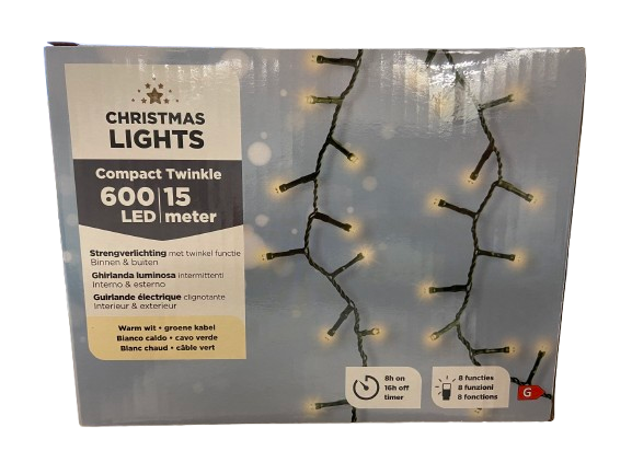 8720194626955 - Weihnachtsbeleuchtung - 15 Meter - 600 LEDs - ip44