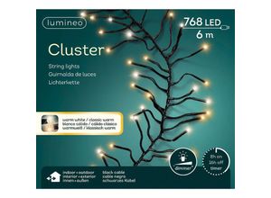 8720194634714 - Led Clusterbeleuchtung 600 cm 768 Lichter warmweiß & klassisch warm - Lumineo