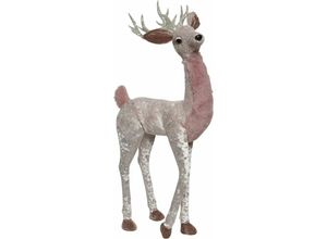 8720194664605 - Dekofigur Hirsch rosa 46 cm Dekofigur - Kaemingk