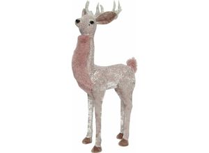 8720194664698 - Dekofigur Hirsch rosa 30 cm Dekofigur - Kaemingk