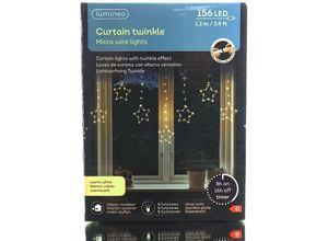 8720194687499 - Micro led Lichtvorhang Twinkle Effekt 120 cm 156 Lichter warmweiß - Lumineo