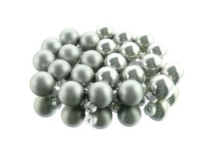 8720194702925 - - Weihnachts-Micro-Kugeln Marble Grey grau ø 25 cm aus Glas - 24er Set