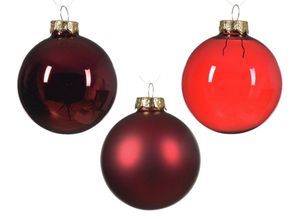 8720194722503 - Webmarketpoint - Weihnachtskugel aus transparentem matten Glas in dunkelrot ø 7cm