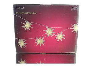 8720194940181 - Led Lichterkette Girlande Sterne weiß 160 cm 5 Lichter warmweiß - Lumineo