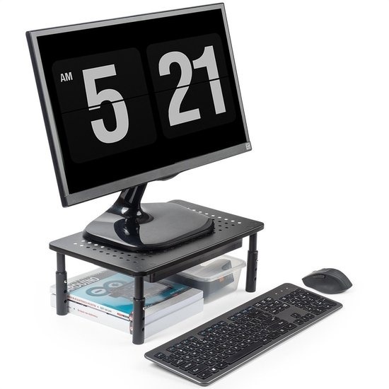 8720195252245 - LifeGoods Monitorständer - Verstellbar - 37 x 235 x 10 cm - Metall - Schwarz