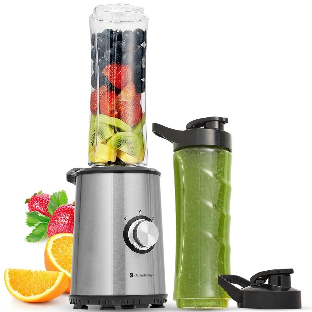 8720195252467 - Mini Mixer - Smoothie Maker - 2 To-Go Becher - 350W - Edelstahl