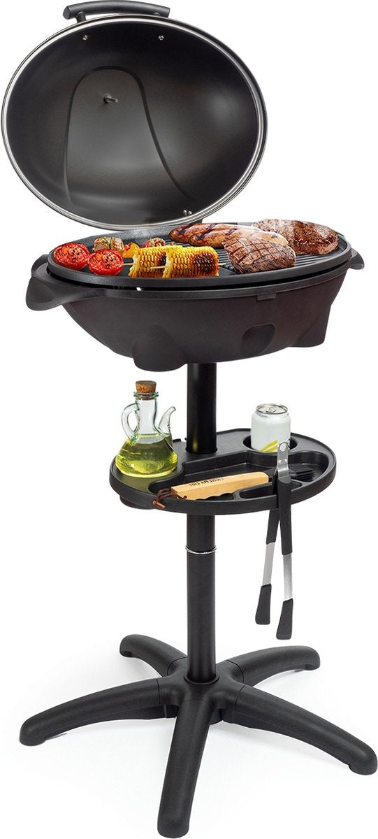 8720195252764 - Elektrogrill - mit Grillplatte - Antihaftbeschichtung - Inkl Ablage Halterungen - Grillfläche 465x338cm - bis zu 300Â°C - 2400W - Schwarz