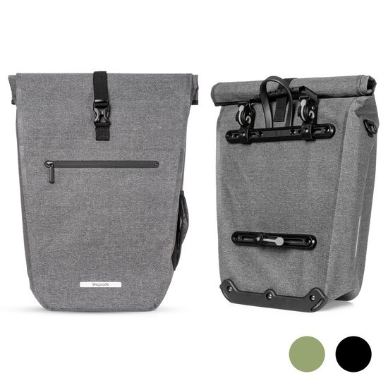 8720195253297 - Single Bicycle Bag - 25L - Umhängetasche und Rucksack - Wasserdicht - Schulterriemen - Geeignet für Elektrofahrräder - Grau