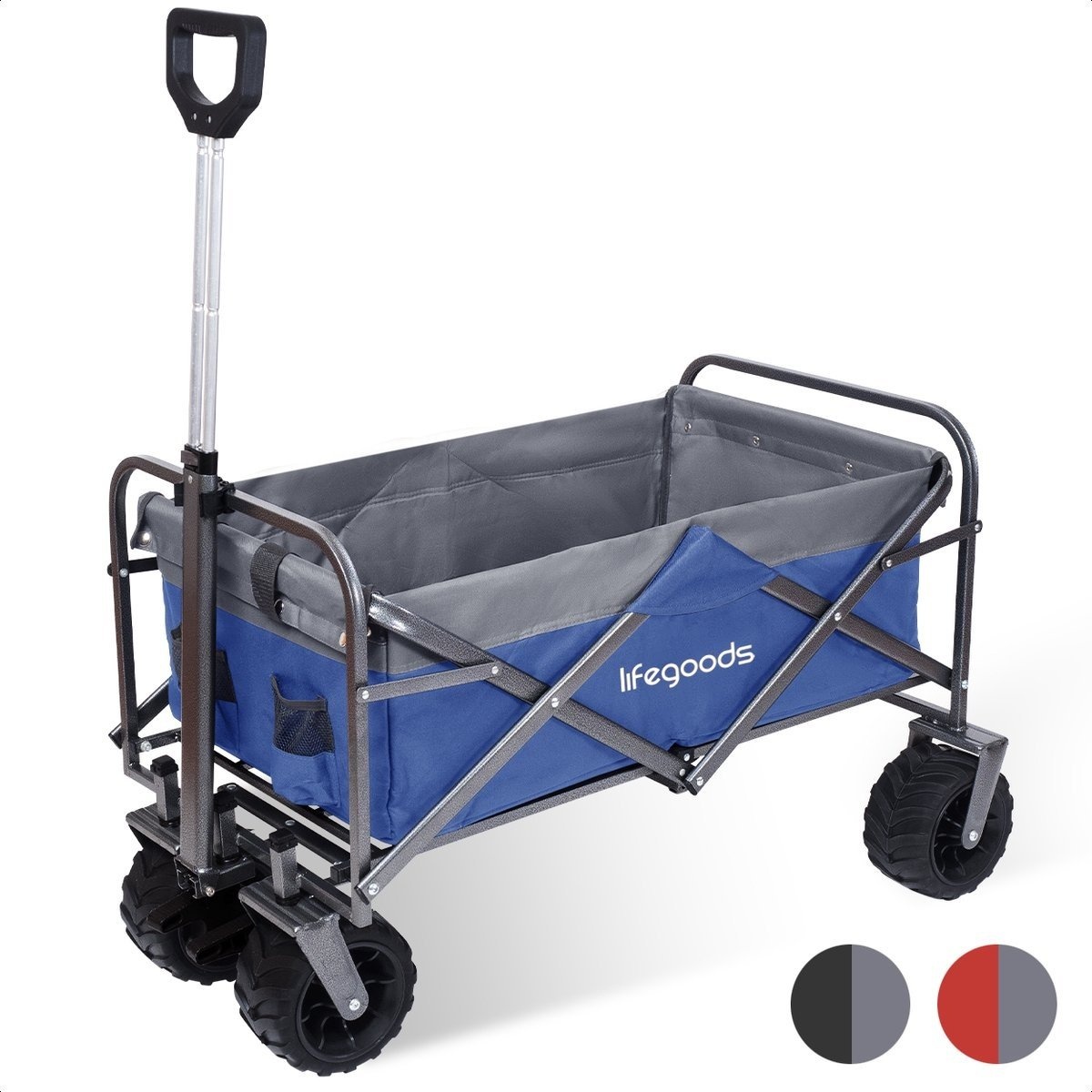 8720195253334 - Wagon - faltbar - bis zu 80KG - 94L - waschbares Polyester - 98x45cm - Blau Grau