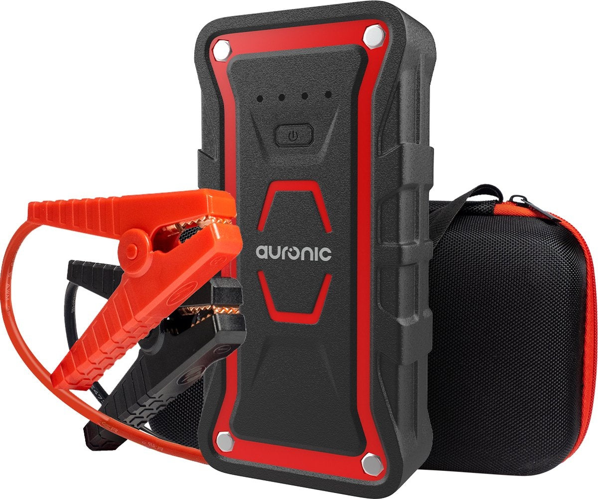 8720195254362 - 12V Jumpstarter für Auto 1000A   13000 mAh 4-in-1 Starter Auxiliary - Rot Schwarz Inklusive Tasche