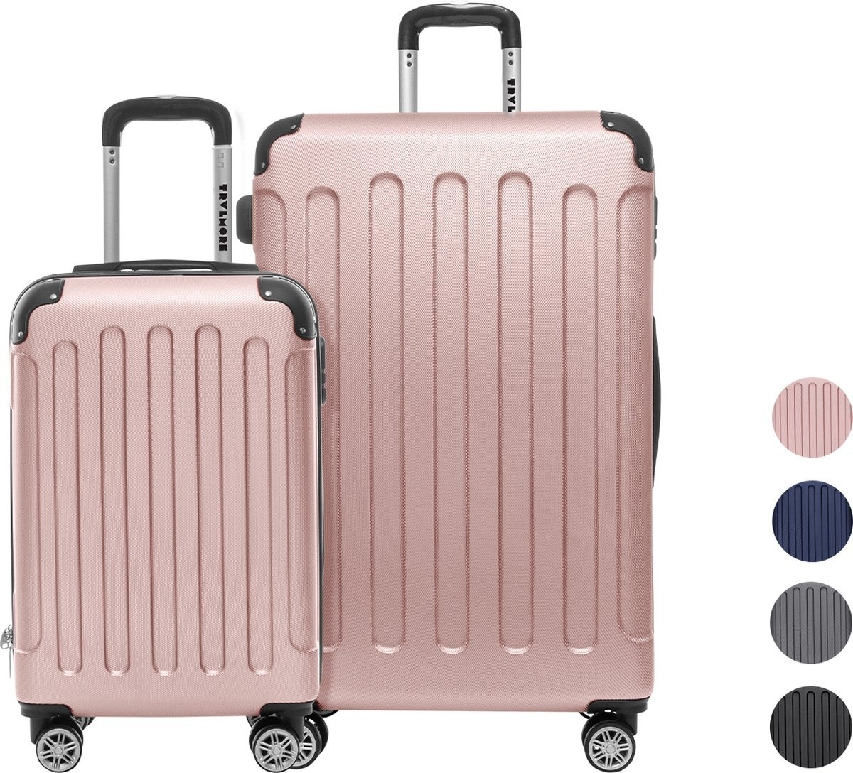 8720195255727 - Kofferset - 2 Stück - 38L (Handgepäck) + 110L - Rose Gold