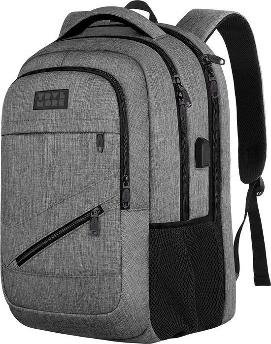 8720195257677 - Rucksack - 36L - 17-Zoll - Laptop-Rucksack - Jungen - Männer - Damen - Spritzwassergeschützt - Lebenslange Garantie - Grau