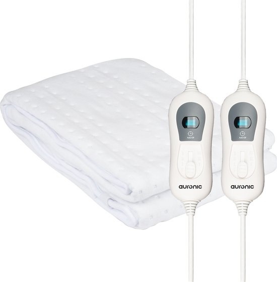 8720195258513 - Electric Blanket - 2 Personen - 160x140cm - mit Eckgummis und 2 Reglern - Weiß