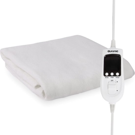 8720195258735 - Electric Blanket - 1 Person - verstellbare Fußzone - 70x150cm - mit Eckgummis - Weiß