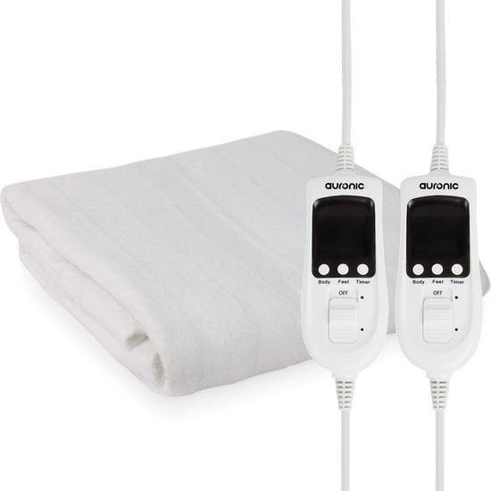 8720195258742 - Electric Blanket - 2 Personen - verstellbare Fußzone - 160x150cm - mit Eckgummis - Weiß