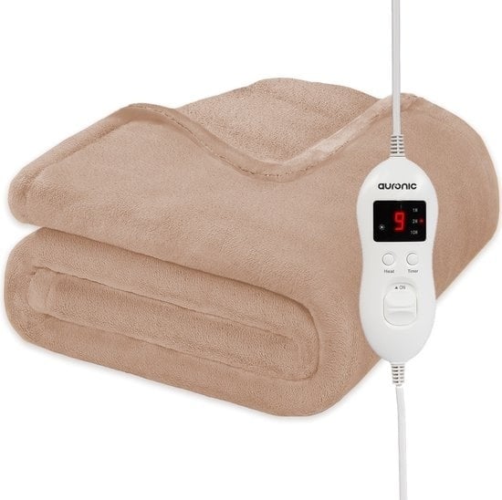 8720195258827 - Electric Blanket - Wärmedecke - 9 Wärmestufen - 1 Person - 160x120cm - Hellbraun