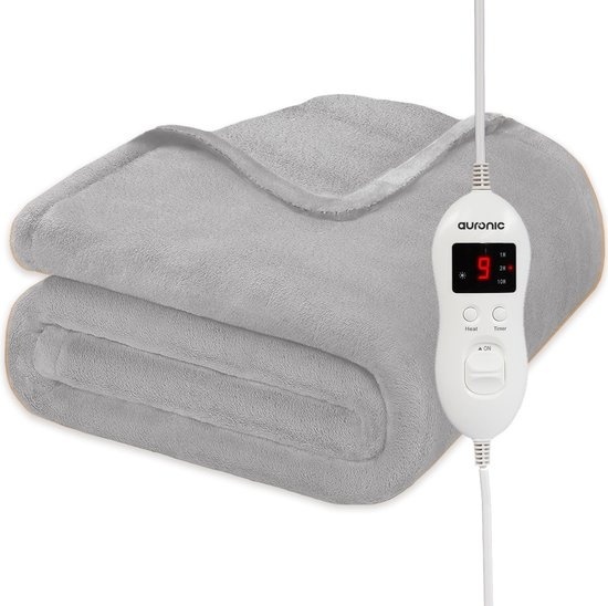 8720195258834 - Electric Blanket - Wärmedecke - 9 Wärmestufen - 1 Person - 160x120cm - Light Grey