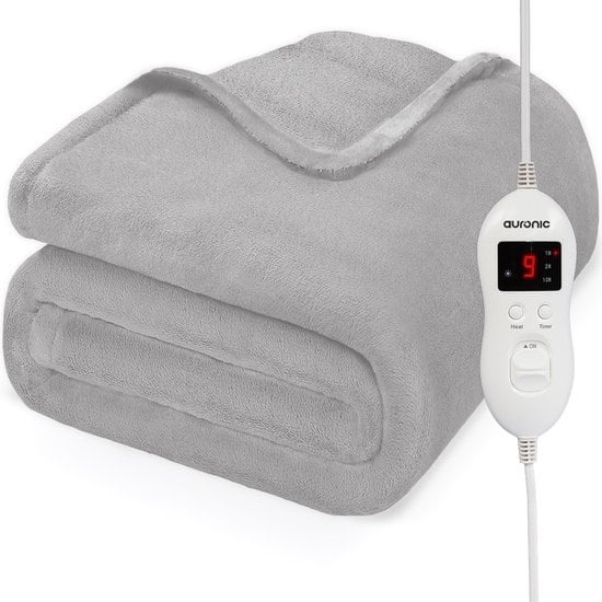 8720195258872 - Electric Blanket - Wärmedecke - 9 Wärmestufen - 2 Personen - 200x150 - Light Grey