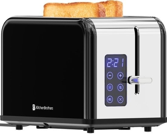 8720195259008 - Toaster - Toaster - 6 Heizstufen - 2 extra breite Schlitze - Touch-Display - 815W - Edelstahl Schwarz